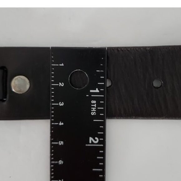 Dark Brown Belt w Leather Interlocking Circular Cut-outs & Metal Accent Rings - Picture 5 of 6